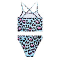 Blue Ice-Pink - Back - Hype Girls Leopard Script Bikini Set