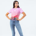 Pink-Purple - Side - Hype Girls Scribble Cropped T-Shirt