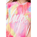 Pink-Yellow-Blue - Close up - Hype Girls Spray Drips Script T-Shirt & Shorts Set