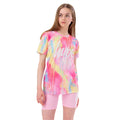 Pink-Yellow-Blue - Front - Hype Girls Spray Drips Script T-Shirt & Shorts Set
