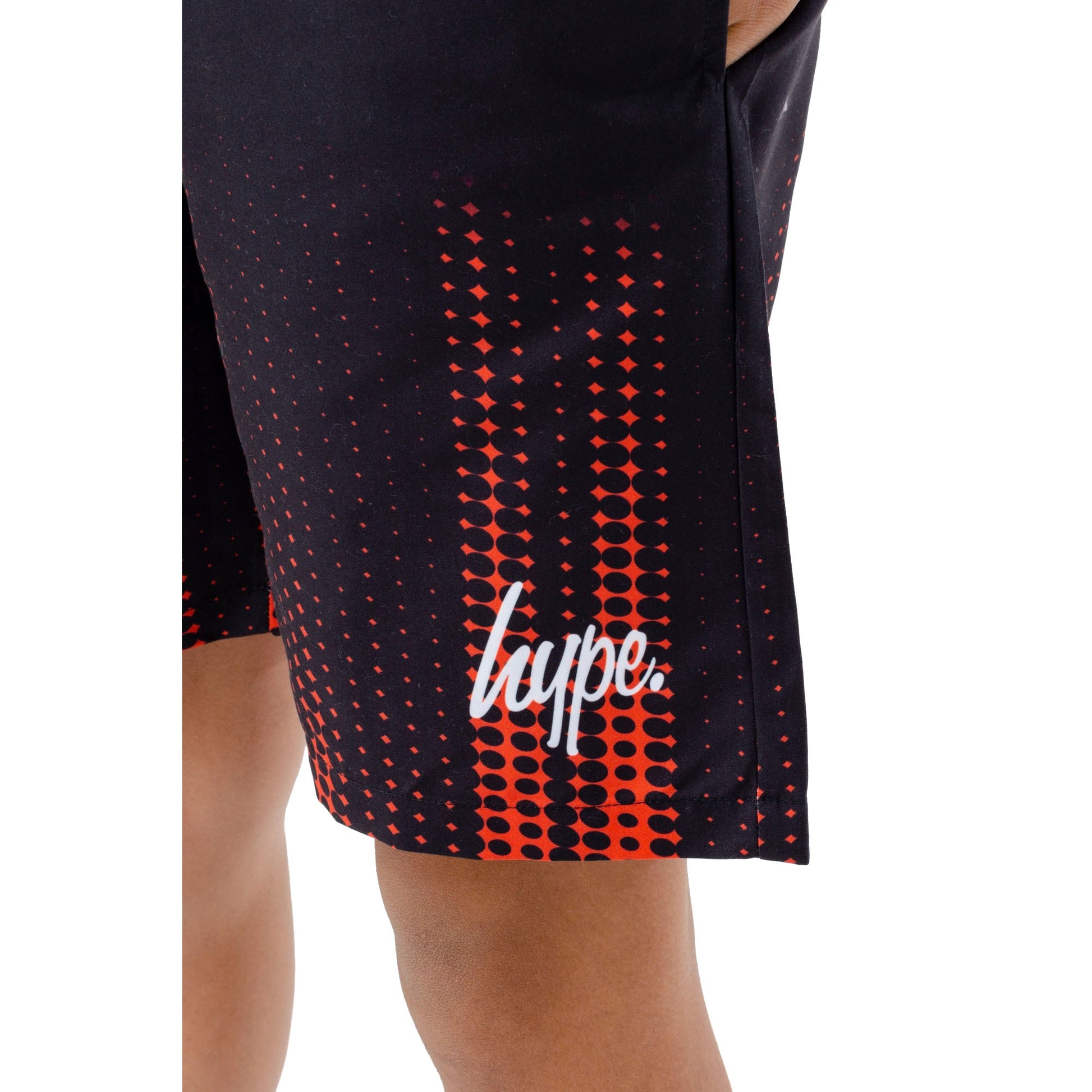 Black-Red - Side - Hype Boys Dot Fade Swim Shorts