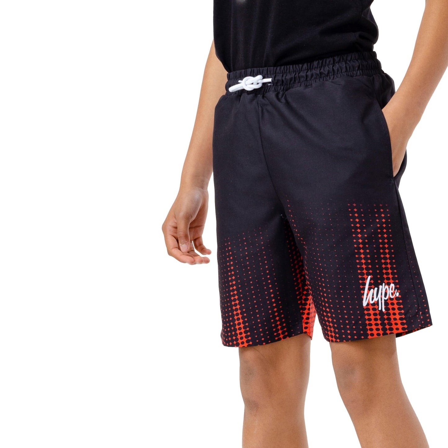Black-Red - Front - Hype Boys Dot Fade Swim Shorts