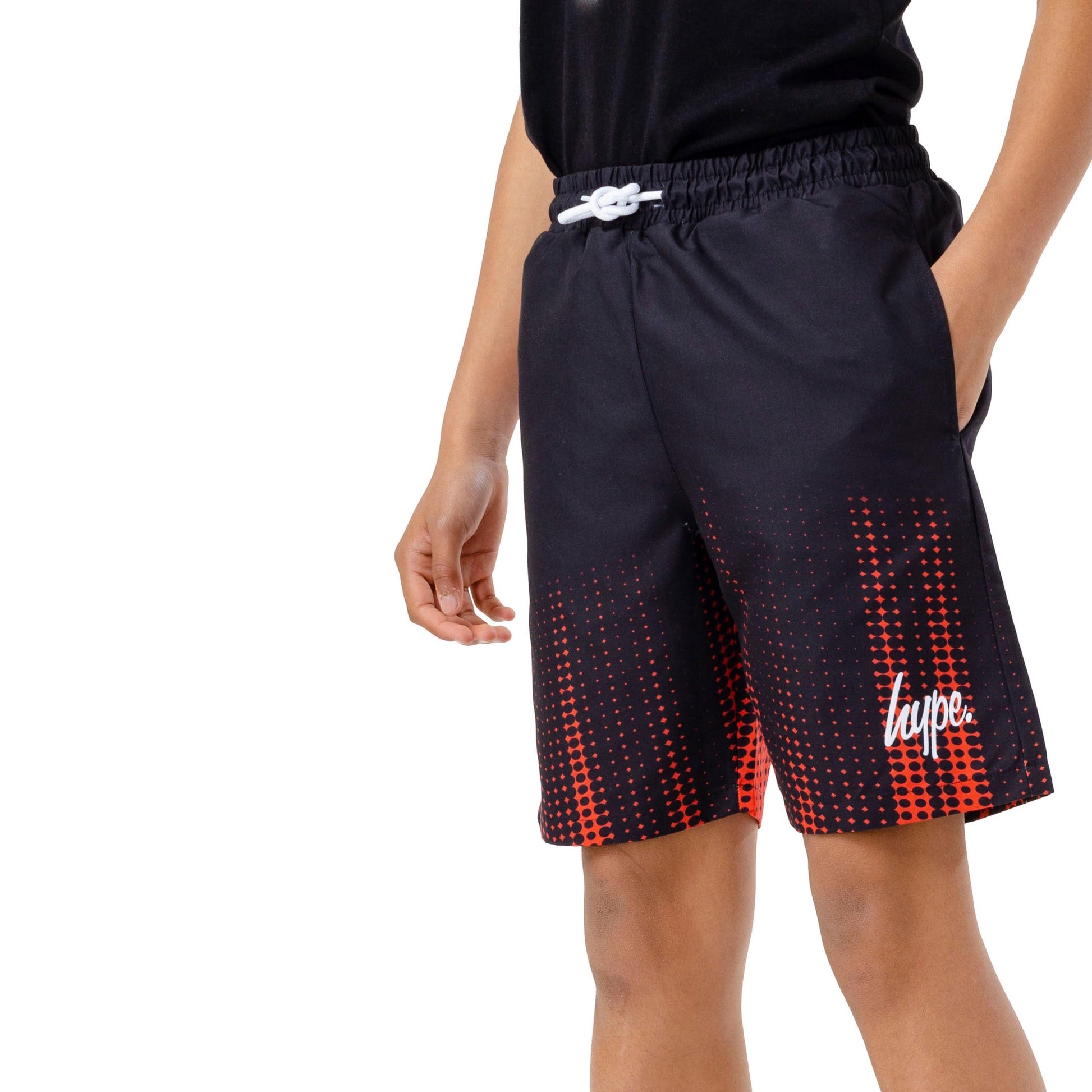 Black-Red - Front - Hype Boys Dot Fade Swim Shorts