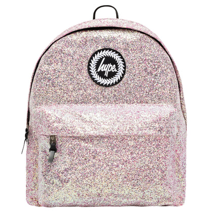 Grey-Pink - Front - Hype Iridescent Sequin Backpack