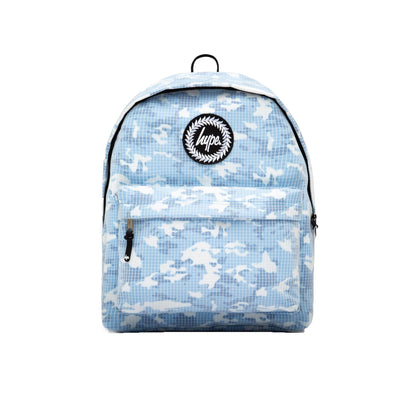 Pale Blue-White - Front - Hype Camo Grid Tonal Backpack