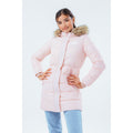 Pink - Front - Hype Childrens-Kids Longline Padded Jacket