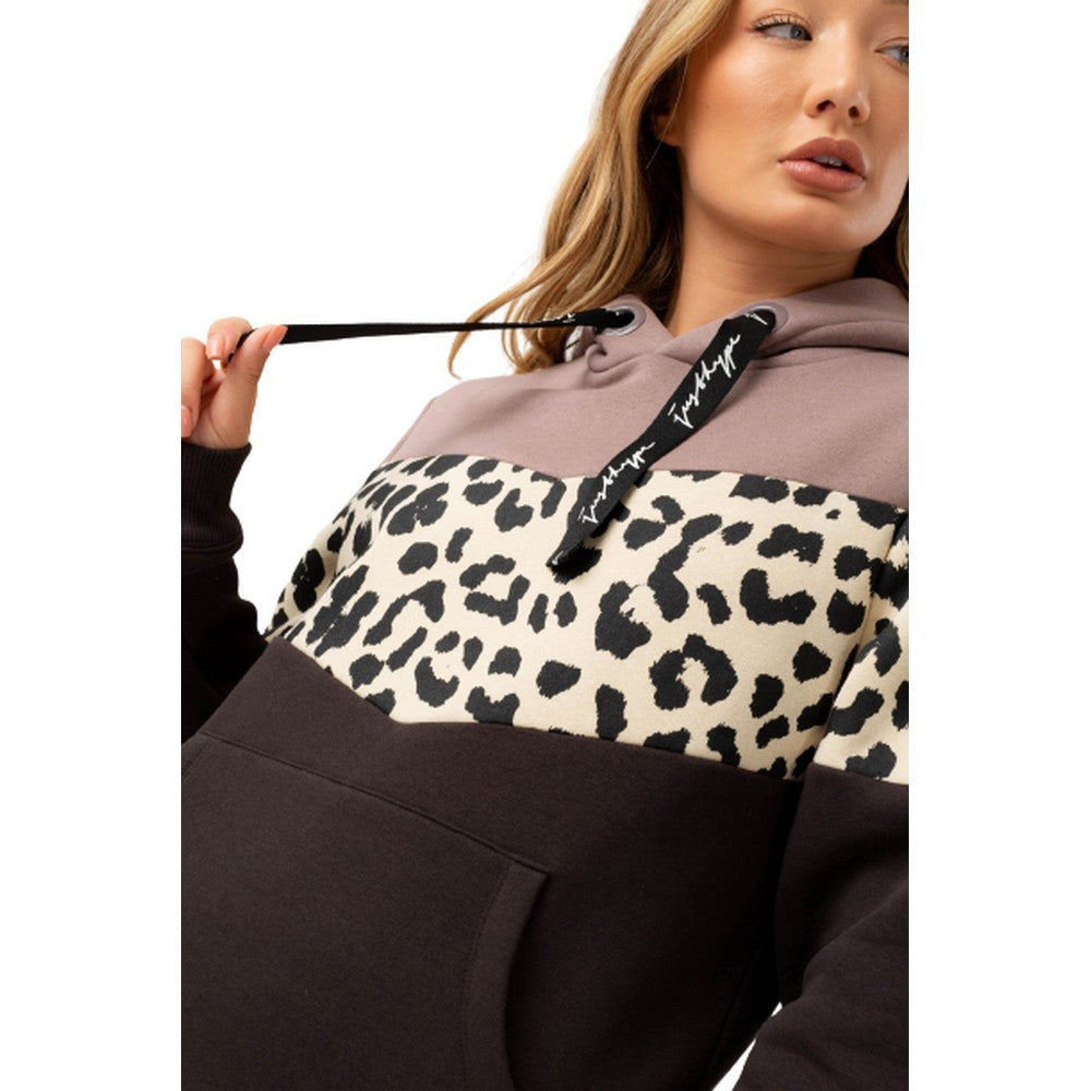 Ganache - Lifestyle - Hype Womens-Ladies Chevron Cheetah Drawcord Hoodie