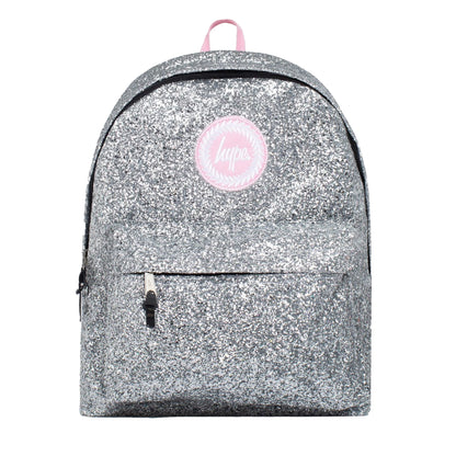 Silver-Pink - Front - Hype Glitter Backpack