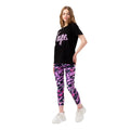 Black-Purple - Front - Hype Girls Zebra Print T-Shirt And Leggings Set