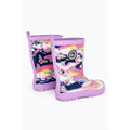 Navy-Pink - Back - Hype Childrens-Kids Pegasus Wellington Boots