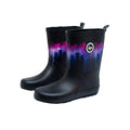 Black-Pink-Purple - Front - Hype Girls Watercolour Drips Wellington Boots