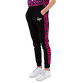 Black-Pink-Purple - Front - Hype Girls Neon Cheetah Script Jogging Bottoms