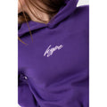 Purple - Side - Hype Girls Scribble Embroidered Crop Hoodie