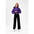 Purple - Lifestyle - Hype Girls Scribble Embroidered Crop Hoodie