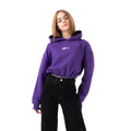 Purple - Front - Hype Girls Scribble Embroidered Crop Hoodie