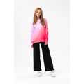 Pink - Side - Hype Girls Fade Holographic Script Crew Neck Sweatshirt