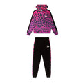 Black-Pink - Front - Hype Girls Leopard Print Tracksuit
