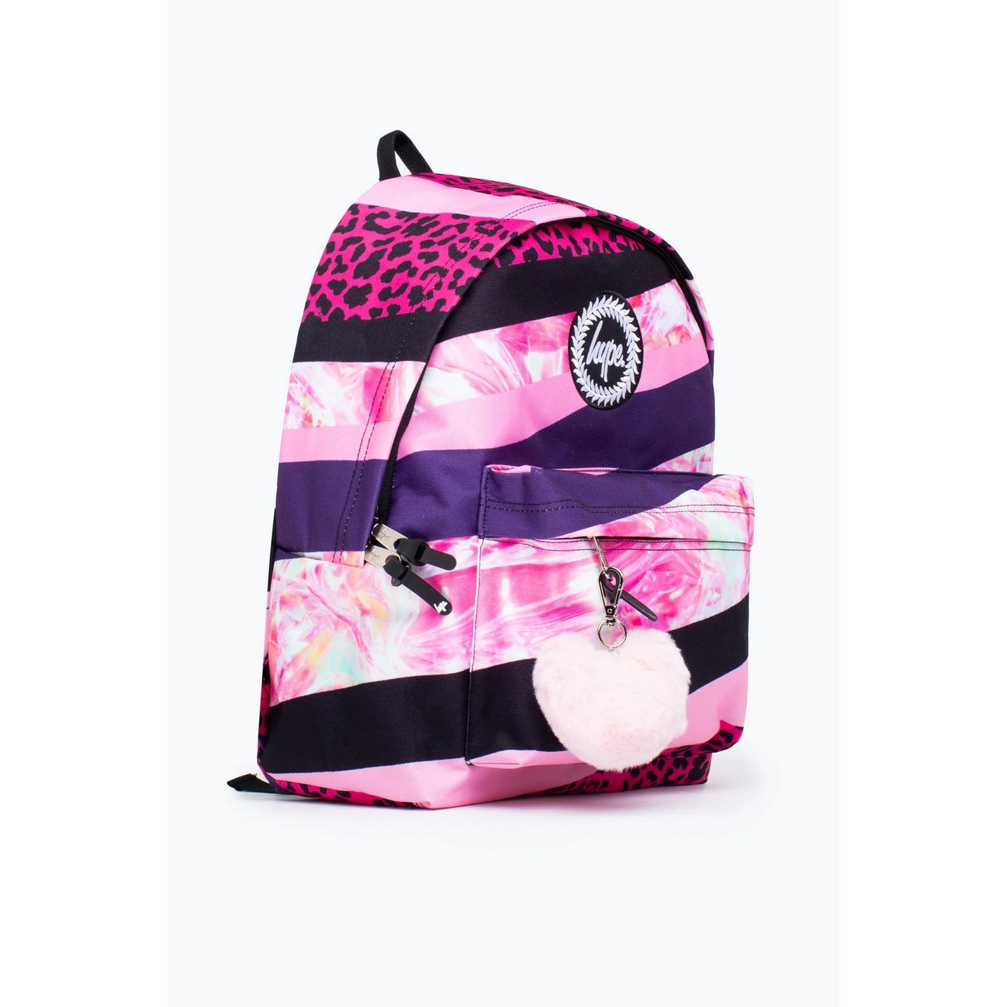 Dark Pink-Purple-Black - Side - Hype Stripe Backpack