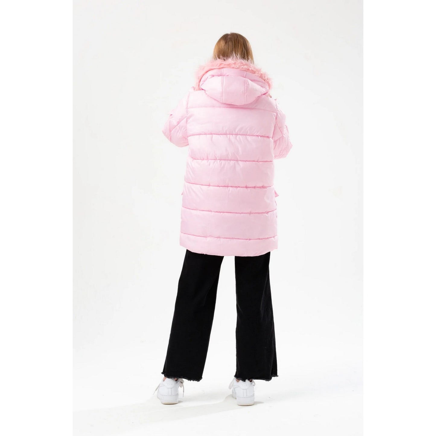 Pink - Back - Hype Girls Explorer Padded Jacket