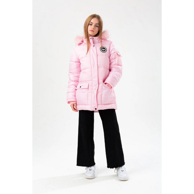 Pink - Close up - Hype Girls Explorer Padded Jacket