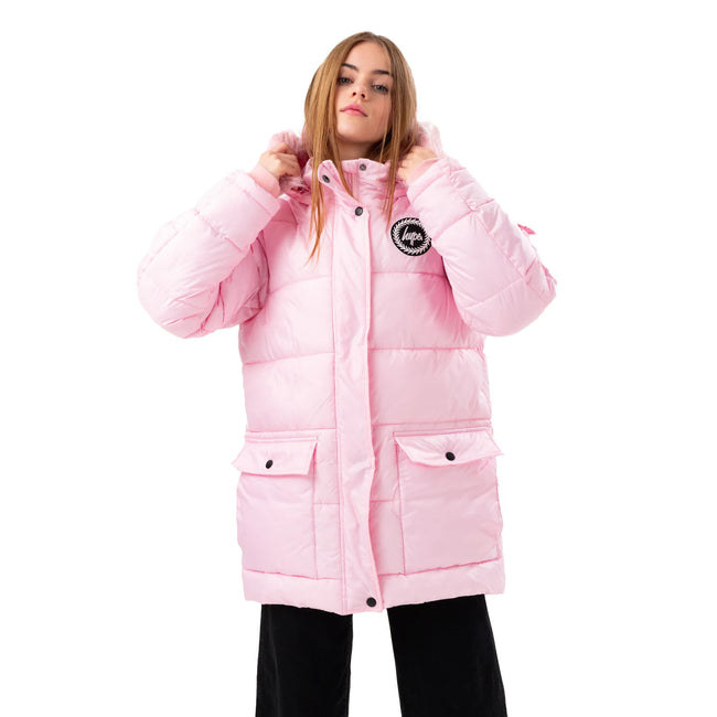Pink - Front - Hype Girls Explorer Padded Jacket