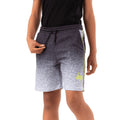 Monochrome-Lime - Front - Hype Boys Speckle Fade Script Taped Shorts