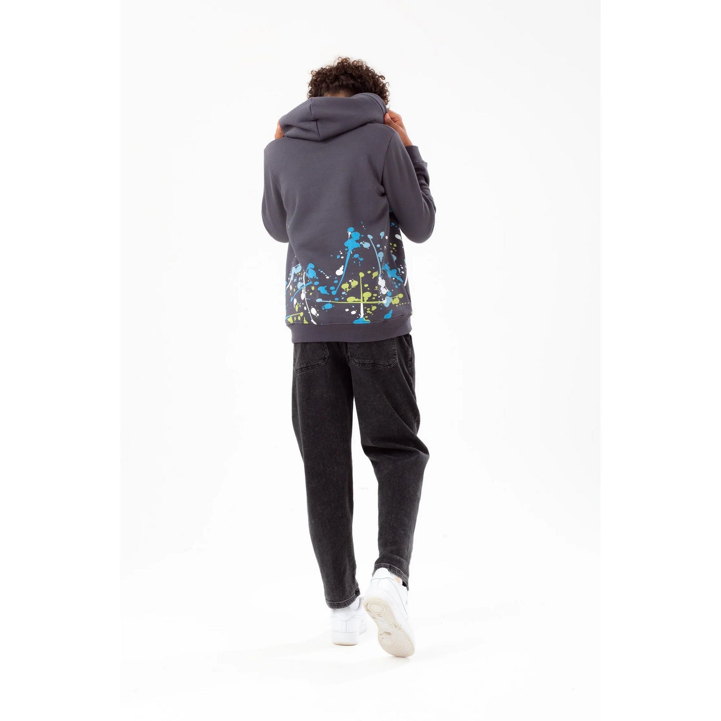Grey - Back - Hype Boys Splat Script Hoodie