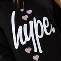 Black-White - Lifestyle - Hype Girls Hearts Script Hoodie