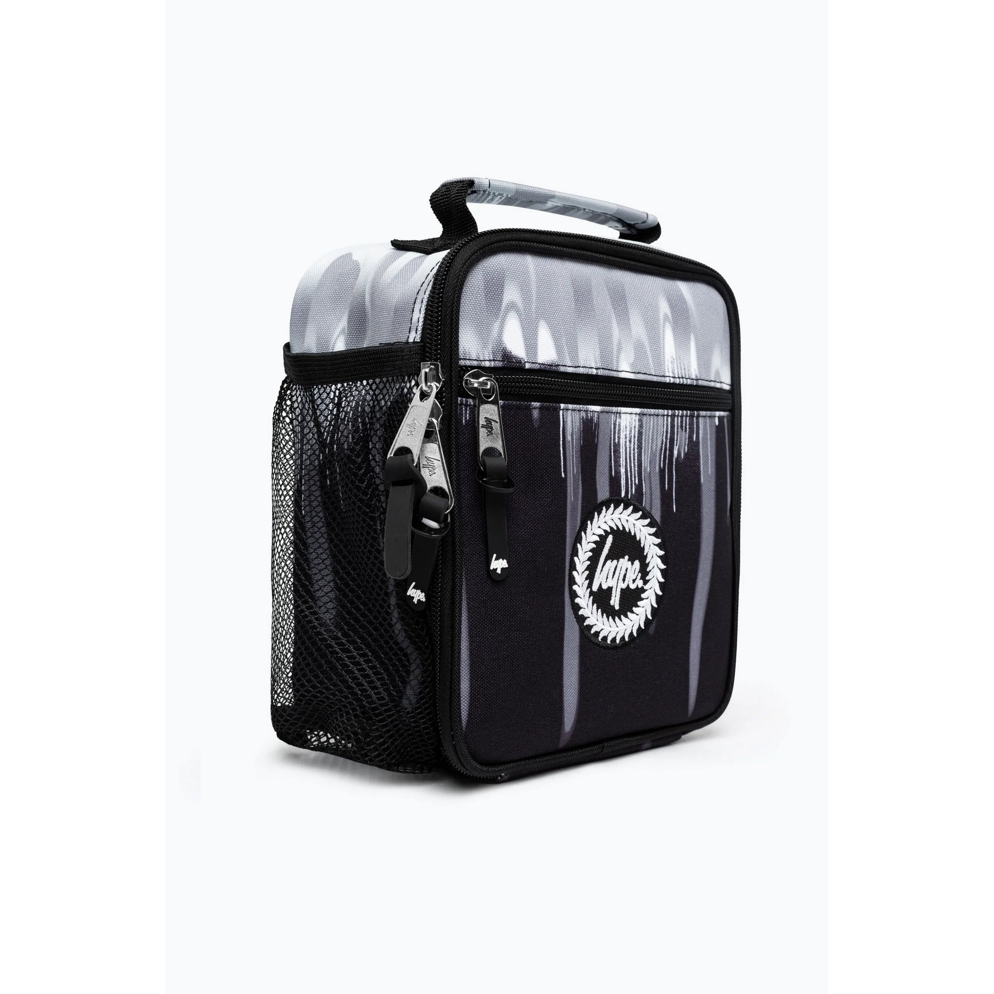 Monochrome - Side - Hype Gradient Drips Crest Lunch Bag