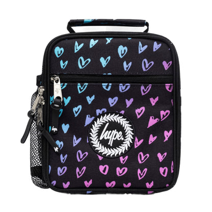 Pink - Front - Hype Scribble Heart Crest Lunch Bag