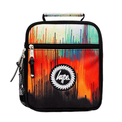 Red-Multicoloured - Front - Hype Drip Crest Lunch Bag