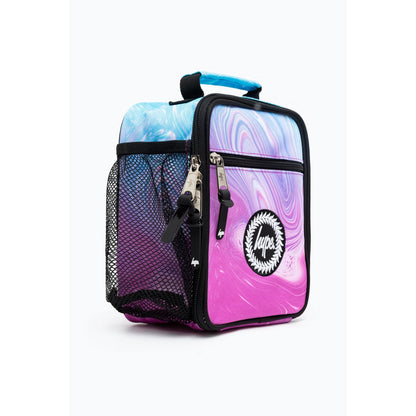 Teal-Purple - Side - Hype Marble Crest Lunch Bag
