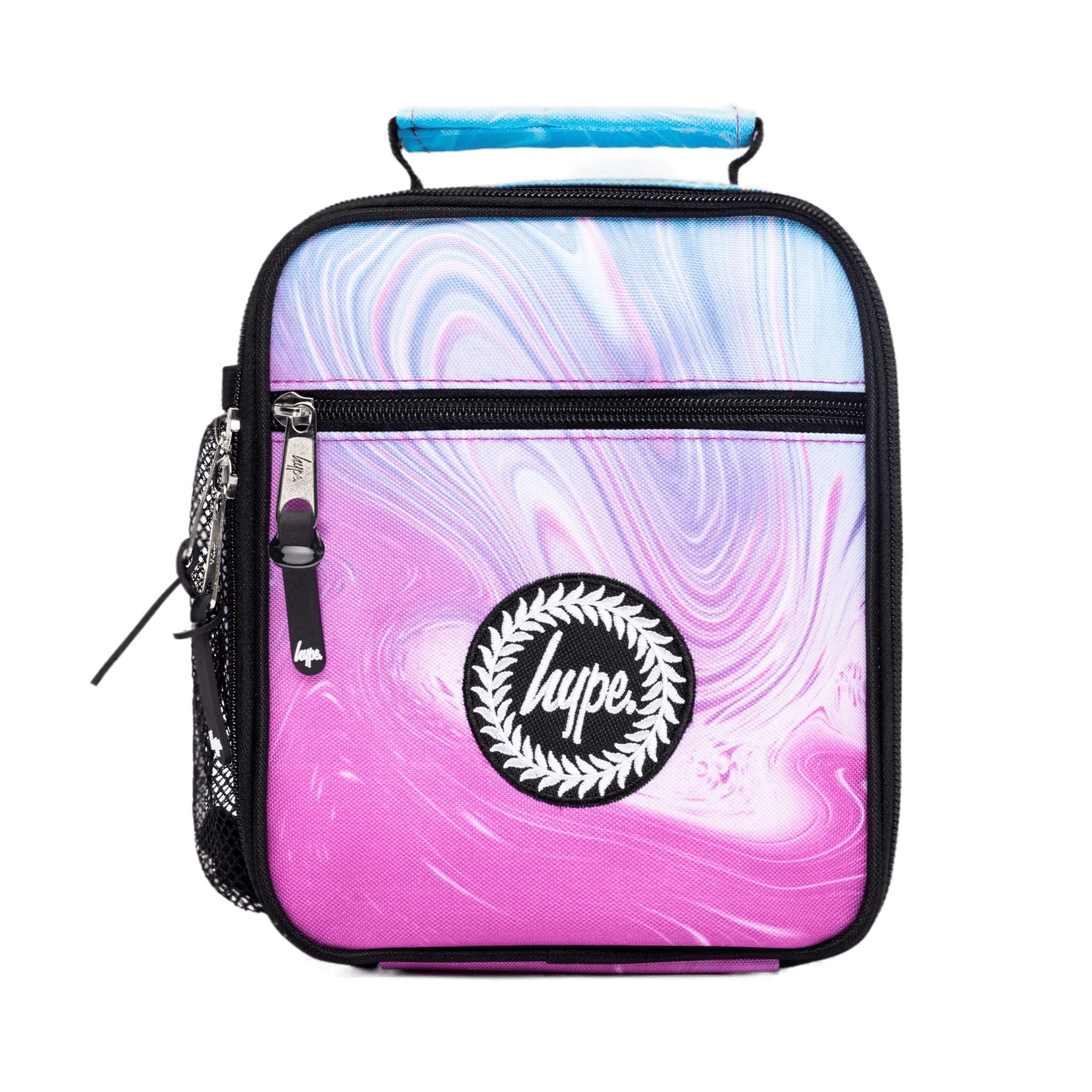 Teal-Purple - Front - Hype Marble Crest Lunch Bag