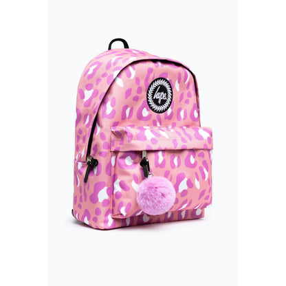 Pink - Side - Hype Tone On Tone Leopard Crest Backpack
