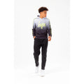 Monochrome-Lime - Pack Shot - Hype Boys Mono Speckle Fade Script Taped Hoodie