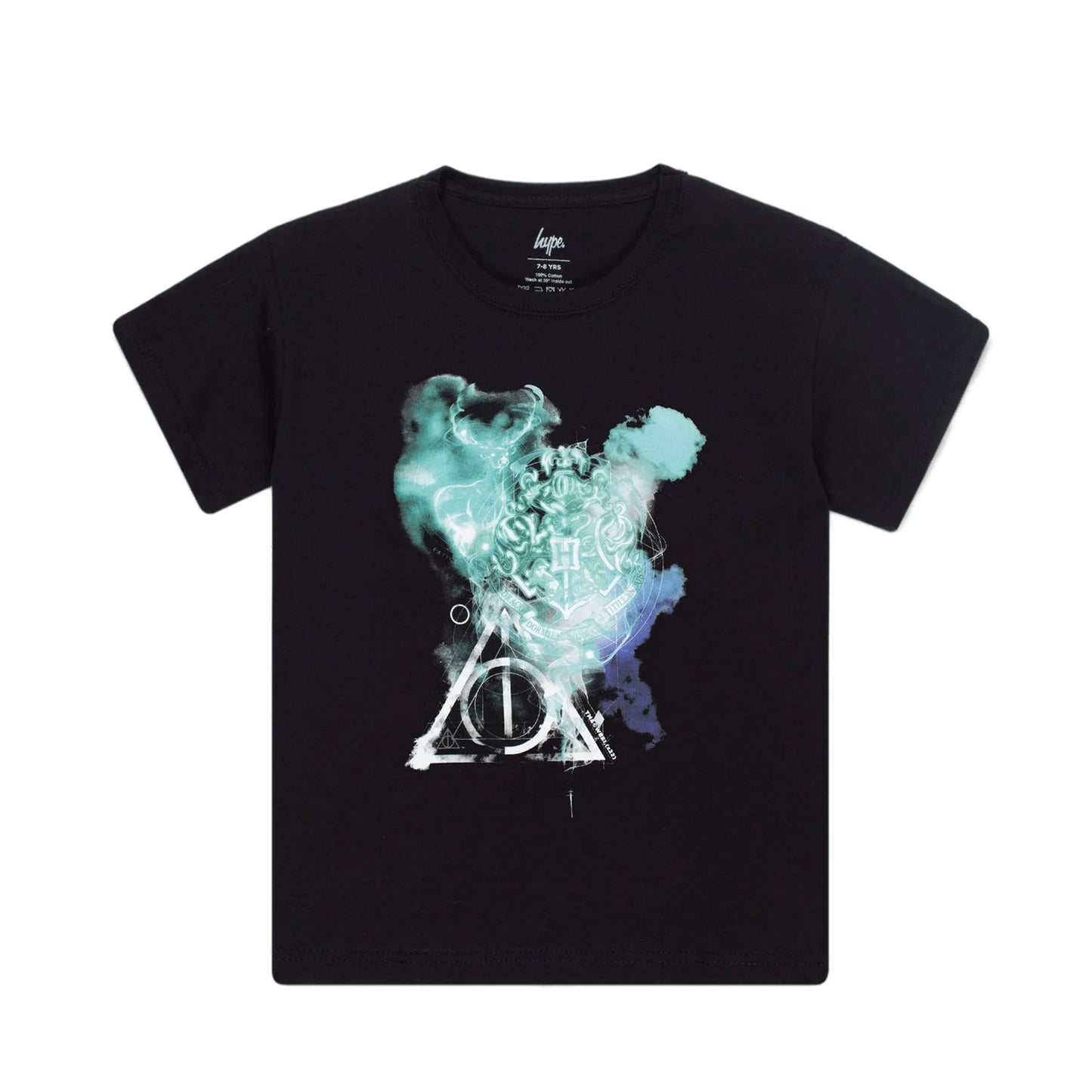 Black-Blue - Front - Hype Childrens-Kids Smoke Houses Harry Potter T-Shirt