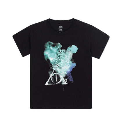 Black-Blue - Front - Hype Childrens-Kids Smoke Houses Harry Potter T-Shirt