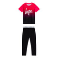 Pink-Black - Front - Hype Girls Script Fade T-Shirt And Leggings Set