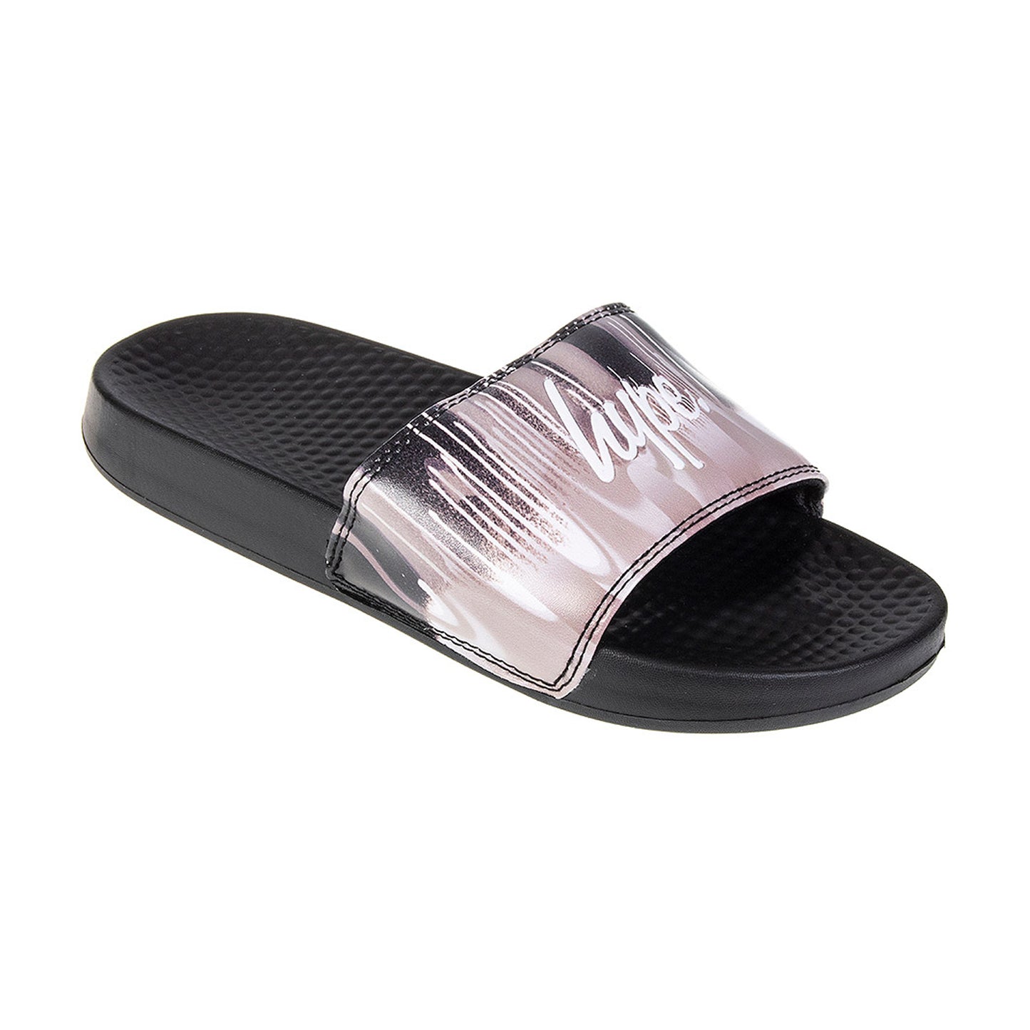 Black-White - Back - Hype Childrens-Kids Gradient Drips Mini Script Sliders
