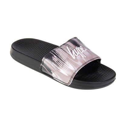 Black-White - Back - Hype Childrens-Kids Gradient Drips Mini Script Sliders