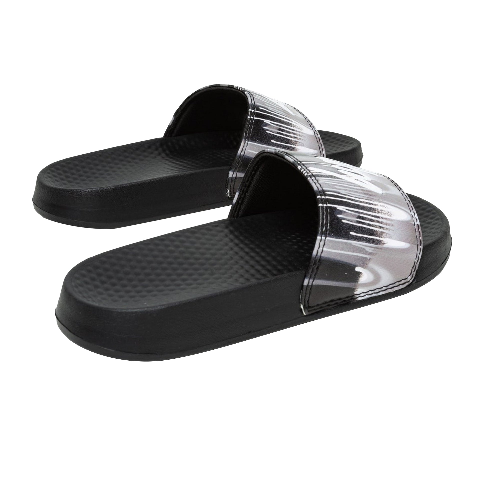 Black-White - Lifestyle - Hype Childrens-Kids Gradient Drips Mini Script Sliders