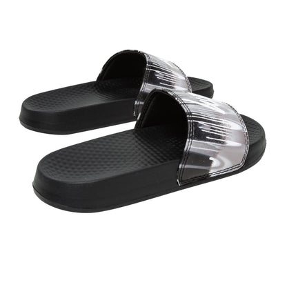 Black-White - Lifestyle - Hype Childrens-Kids Gradient Drips Mini Script Sliders