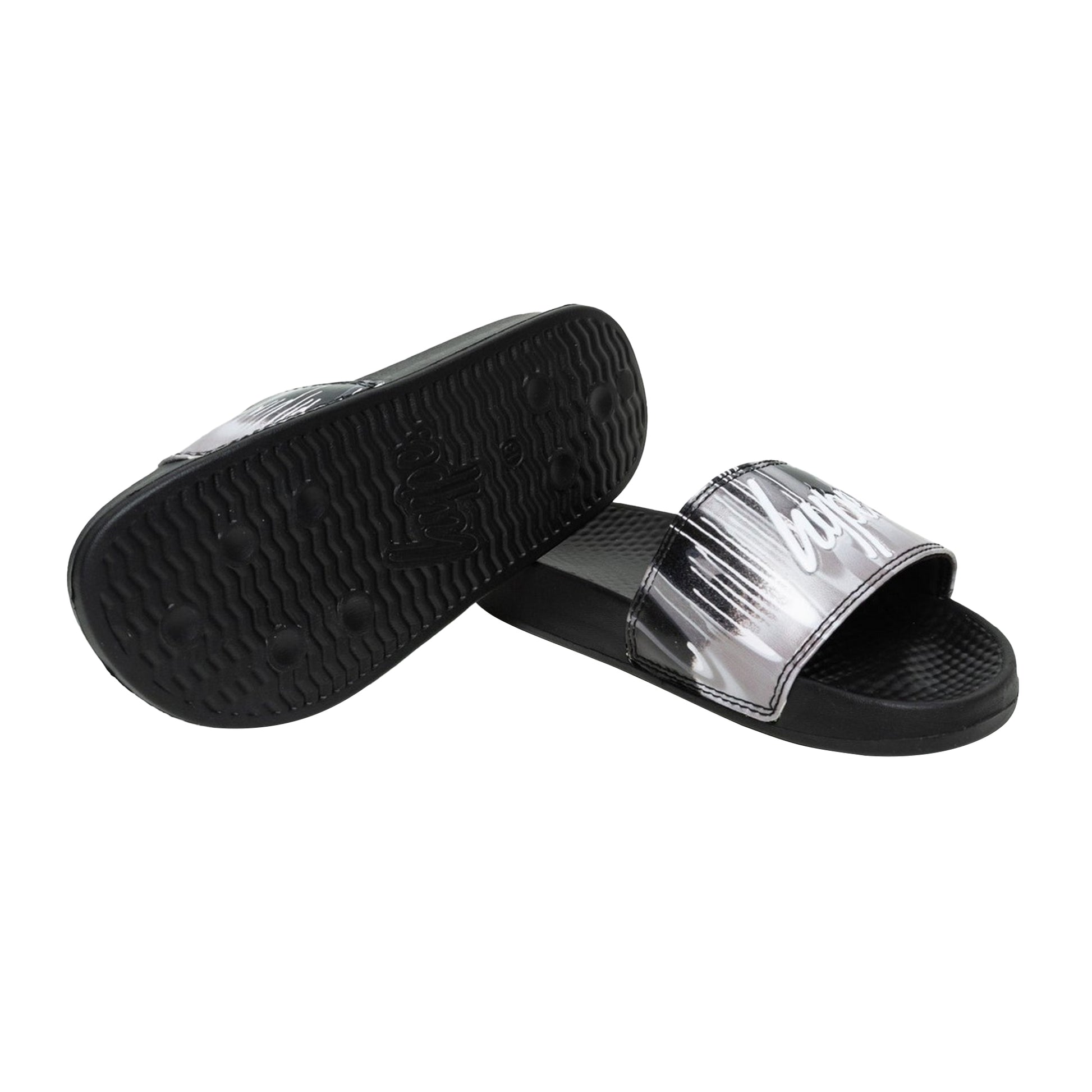 Black-White - Pack Shot - Hype Childrens-Kids Gradient Drips Mini Script Sliders