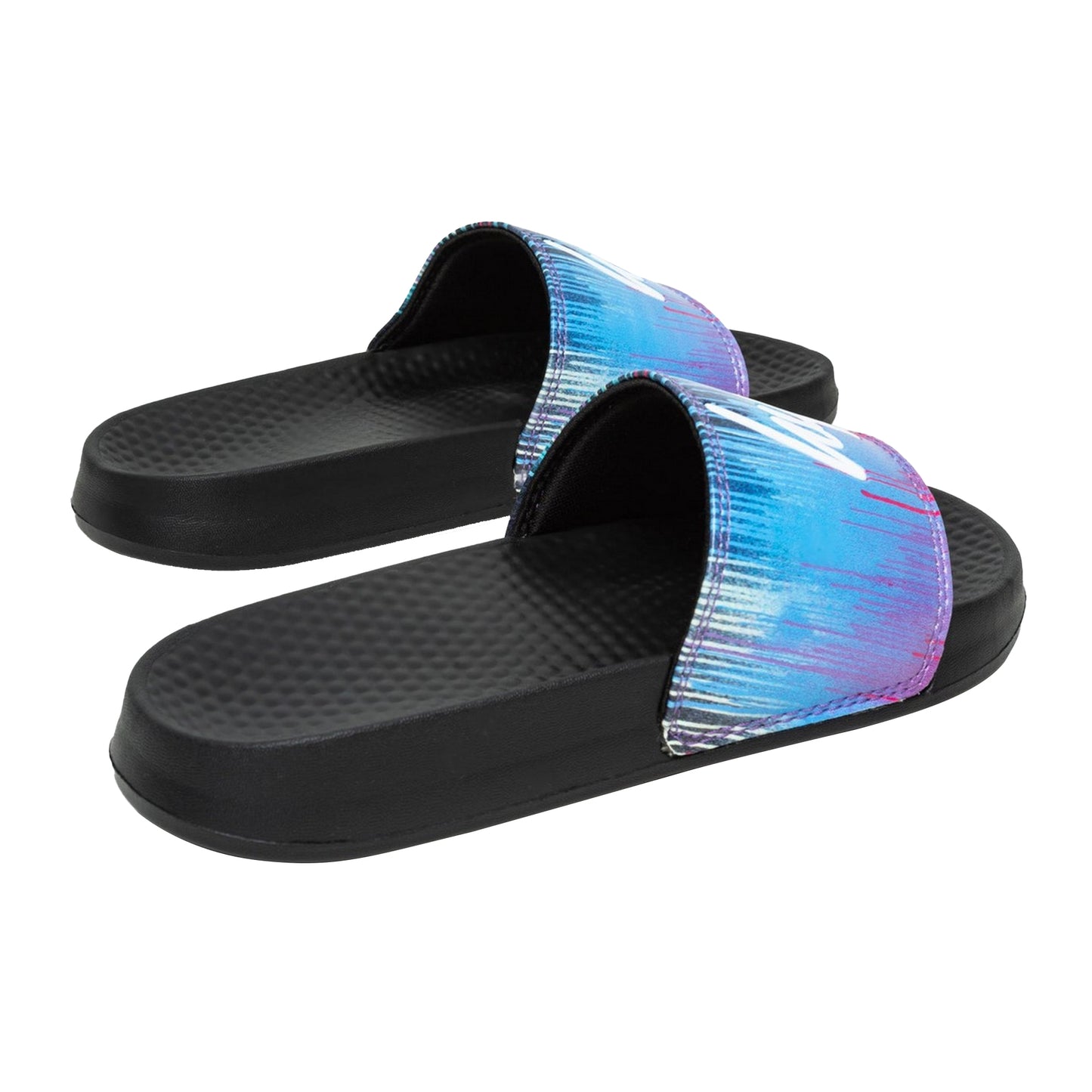 Pink-Black - Lifestyle - Hype Childrens-Kids Drip Script Sliders