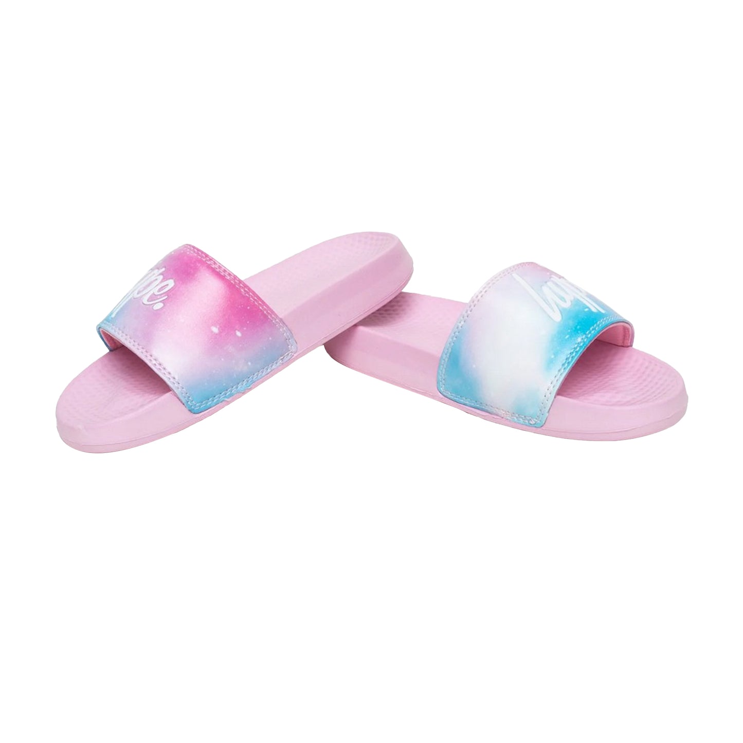 Pink-Blue - Front - Hype Childrens-Kids Script Sliders