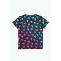 Black-Blue-Pink - Back - Hype Girls Scribble Heart T-Shirt