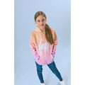 Orange-Pink - Side - Hype Girls Pastel Marble Fade Script Hoodie