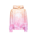 Orange-Pink - Front - Hype Girls Pastel Marble Fade Script Hoodie