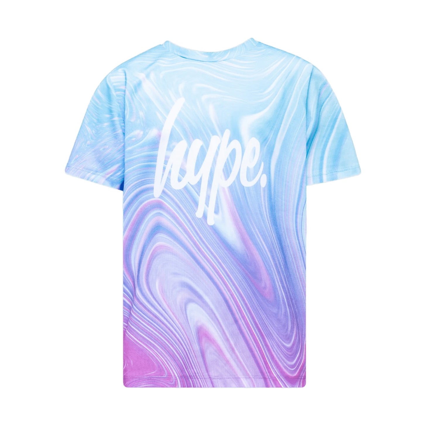Teal-Purple - Front - Hype Girls Marble Script T-Shirt