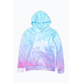 Teal-Purple - Side - Hype Girls Marble Script Hoodie